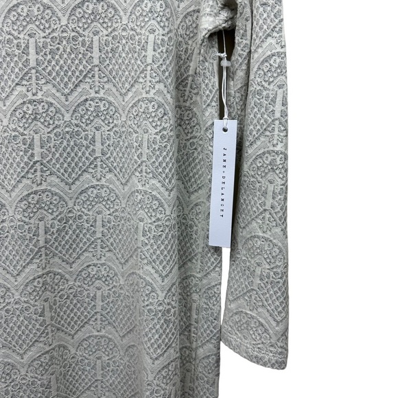 Jane + Delancey Gray and Cream Long Sleeve Dress, M - Picture 5 of 7